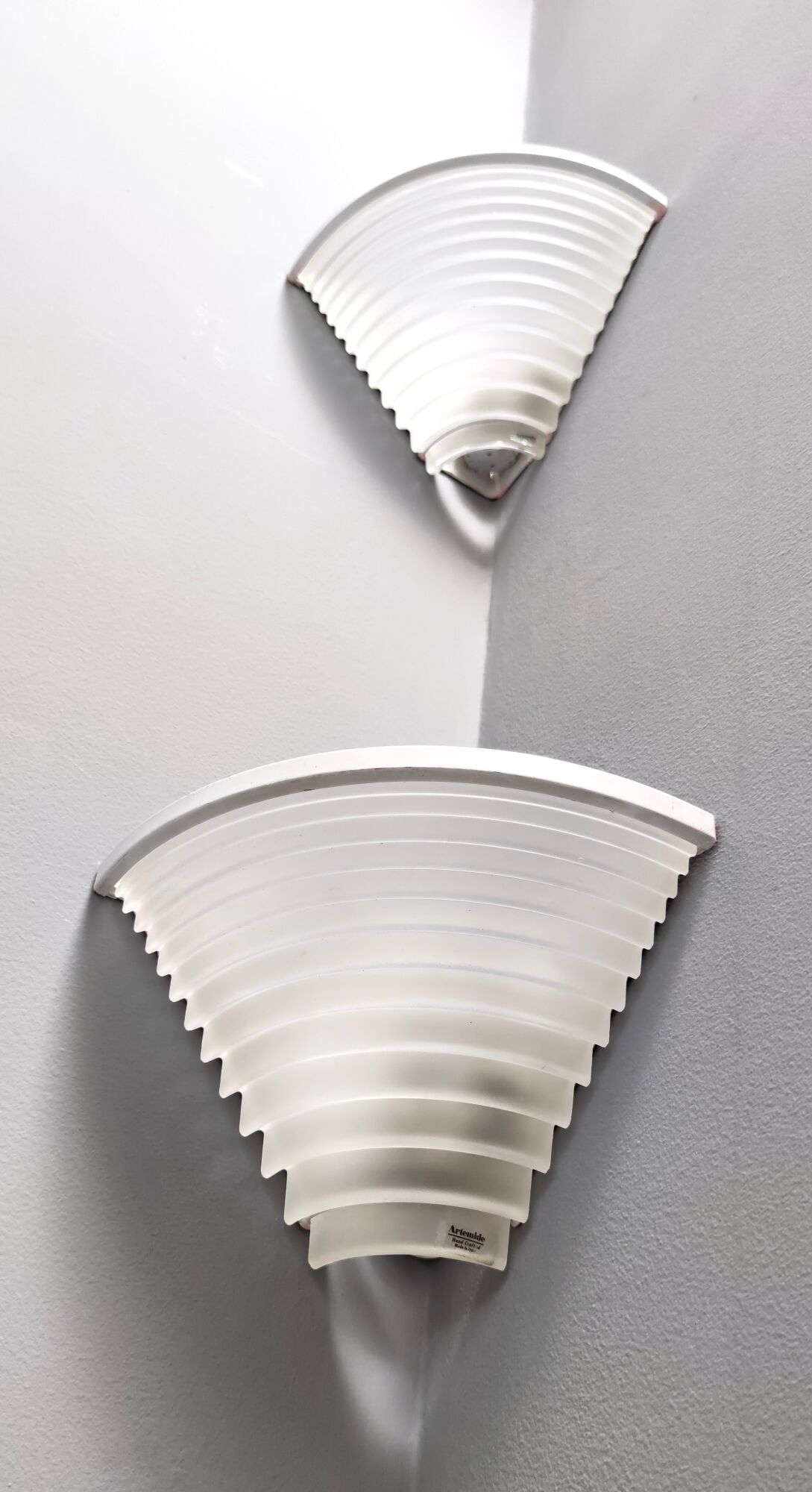 Pair of Postmodern Egisto Corner Sconces by Angelo Mangiarotti for Artemide
