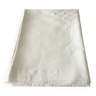 Large old white tablecloth