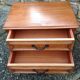 Two-drawer bedside table in oak veneer / 60s-70s
