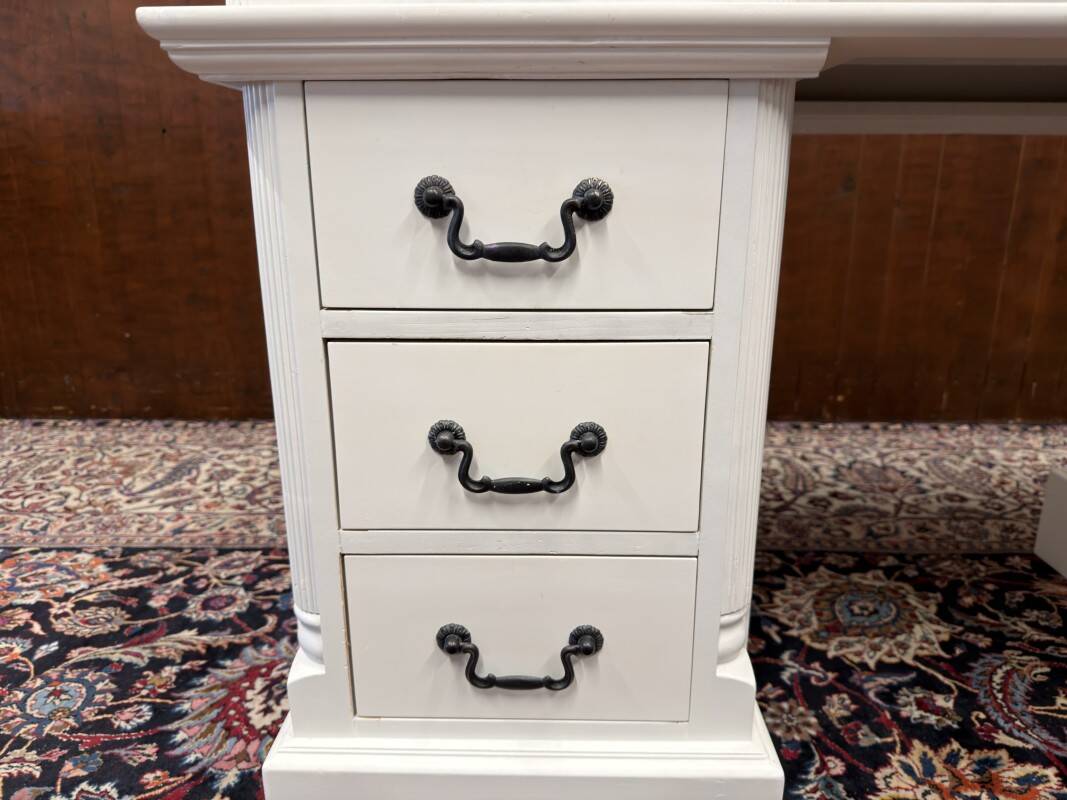 Classic English White Chesterfield Desk