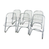 6 vintage chrome metal chairs