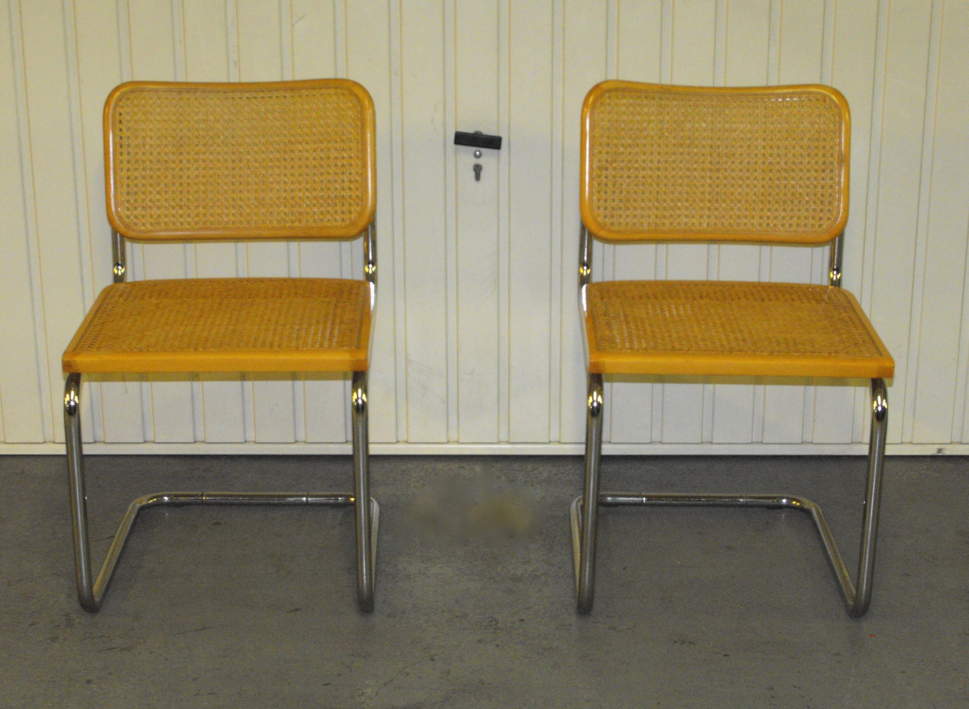 Lot of 2 chairs Model B32 by Marcel Breuer 80s