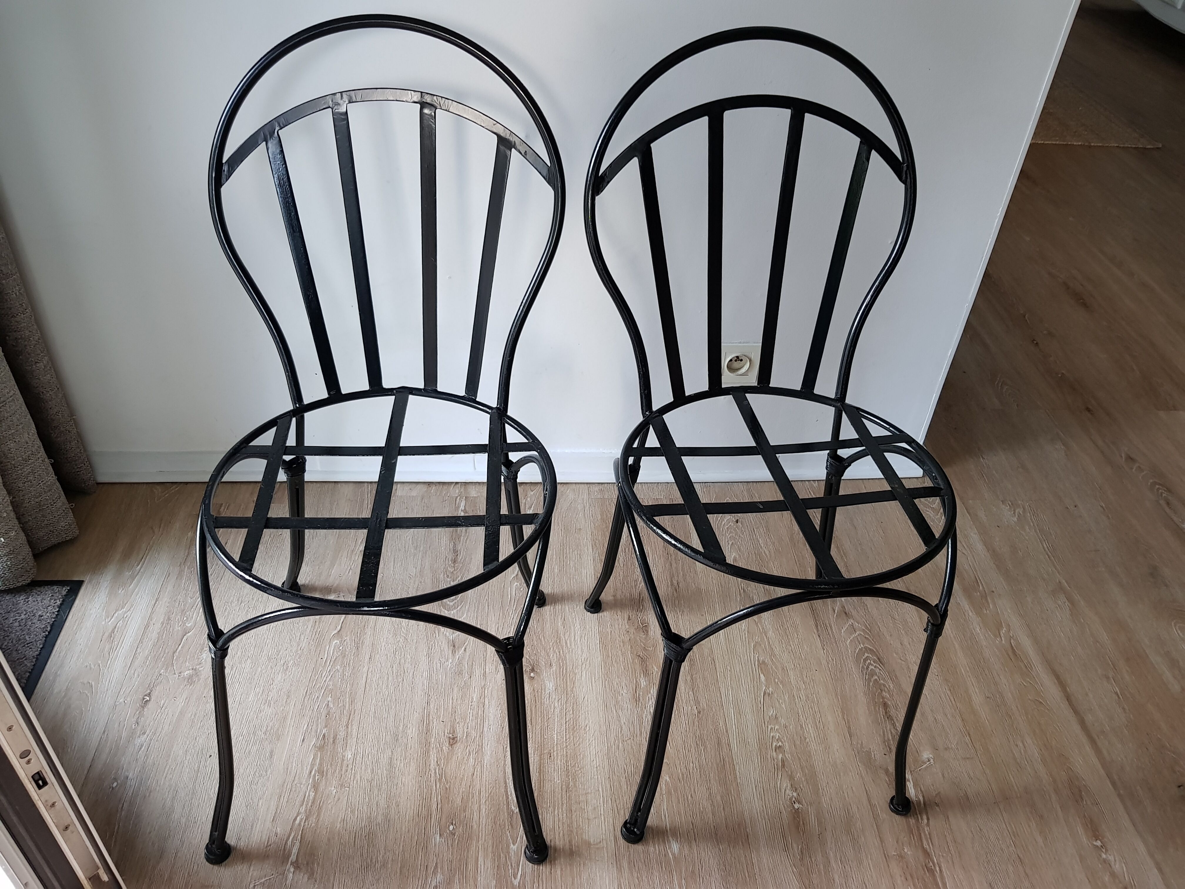 Set de 2 chaises métal noir