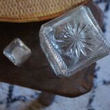 80s crystal whisky carafe with cube stopper