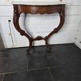Console galbée ancienne style Louis XV en noyer
