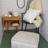 Pouf repose pieds tweed