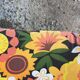 Flower sunbed long chair, vintage 70s, folding