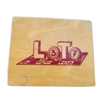 Complete lotto game in its vintage wooden box
