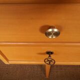Oak-plated desk and formica 60s/70s