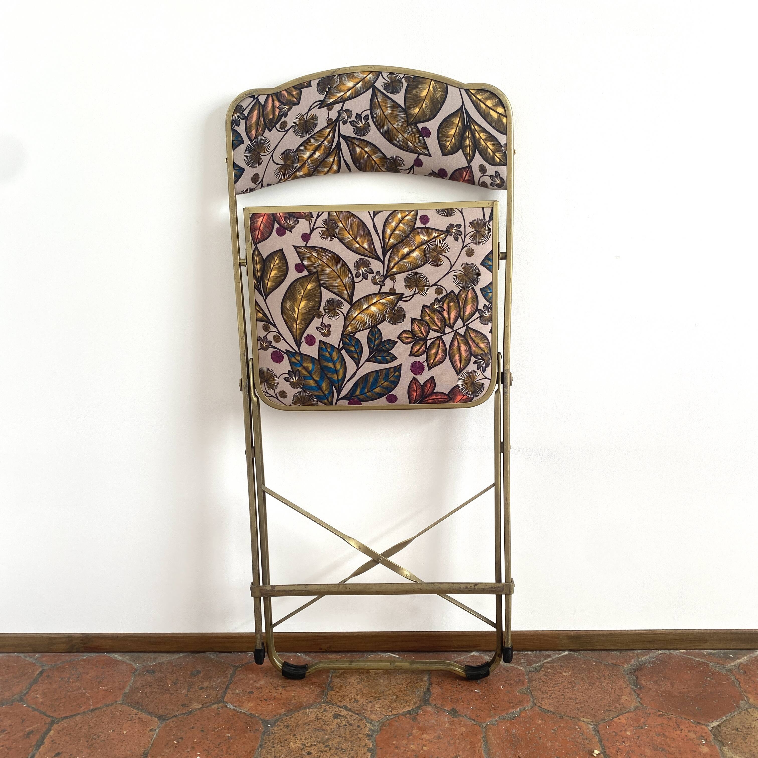 Vintage folding chair - upcycling - tapestry - Large Rainbow tree