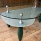 Glass and organic wood coffee table