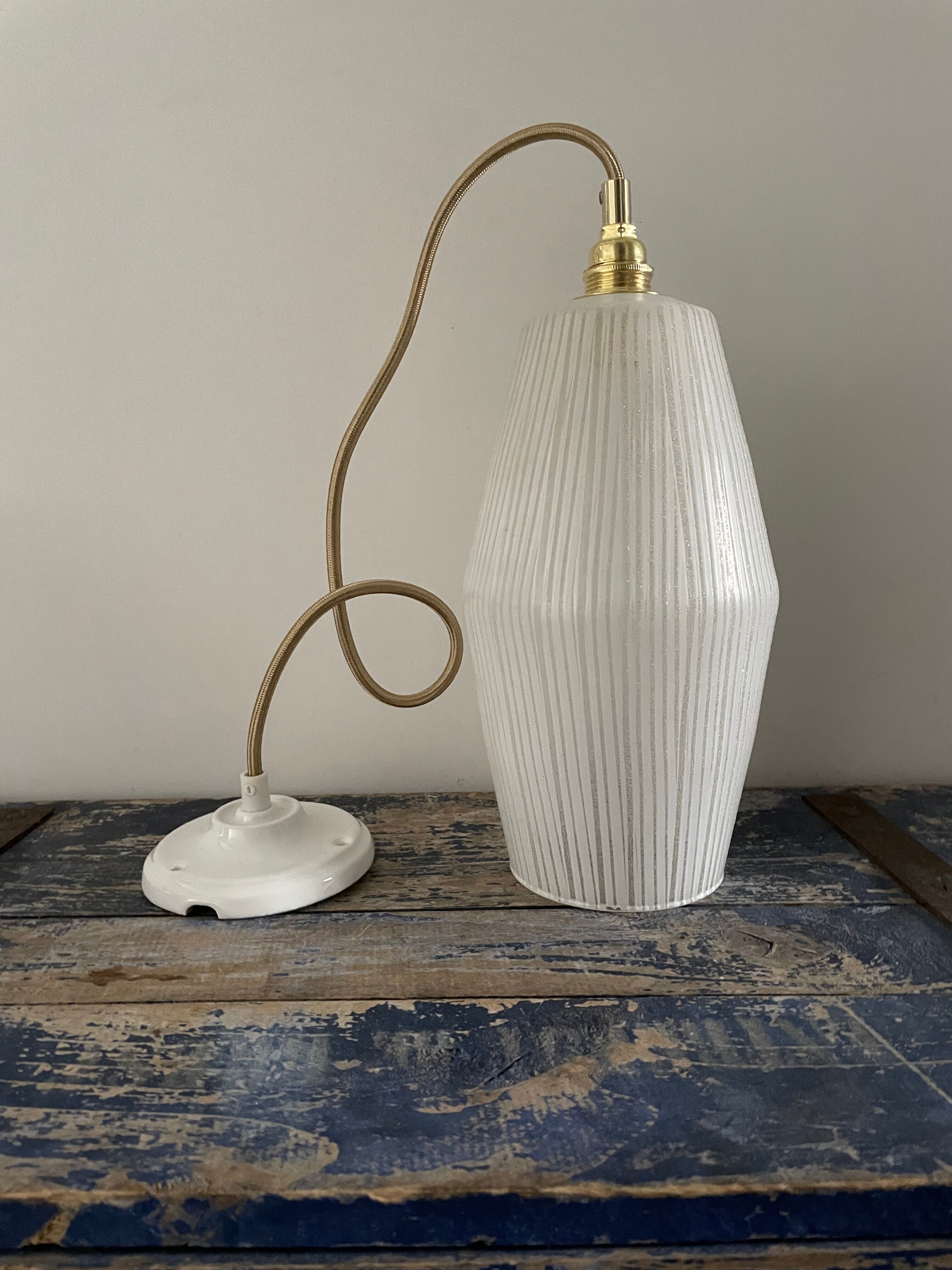 New electrified white Scandinavian pendant lamp