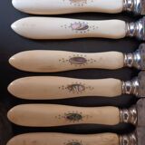 6 ivory and mother-of-pearl handle knives