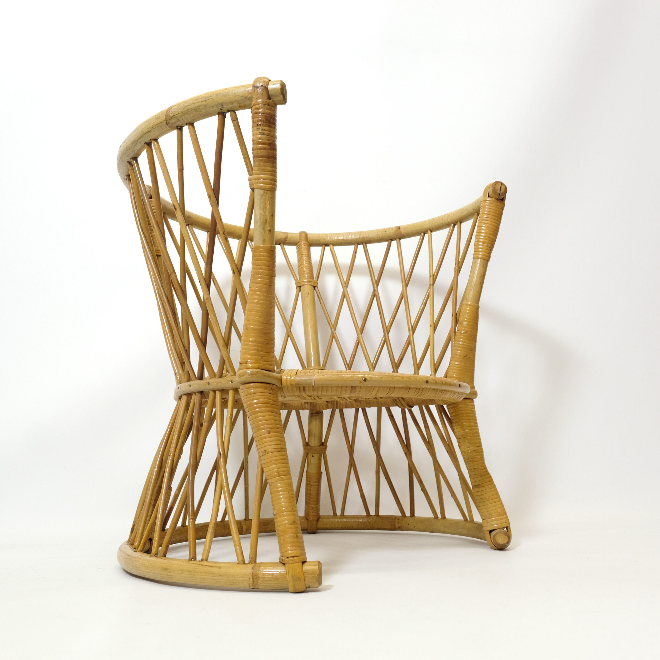 Rattan children's chair from the 1960s to 1970