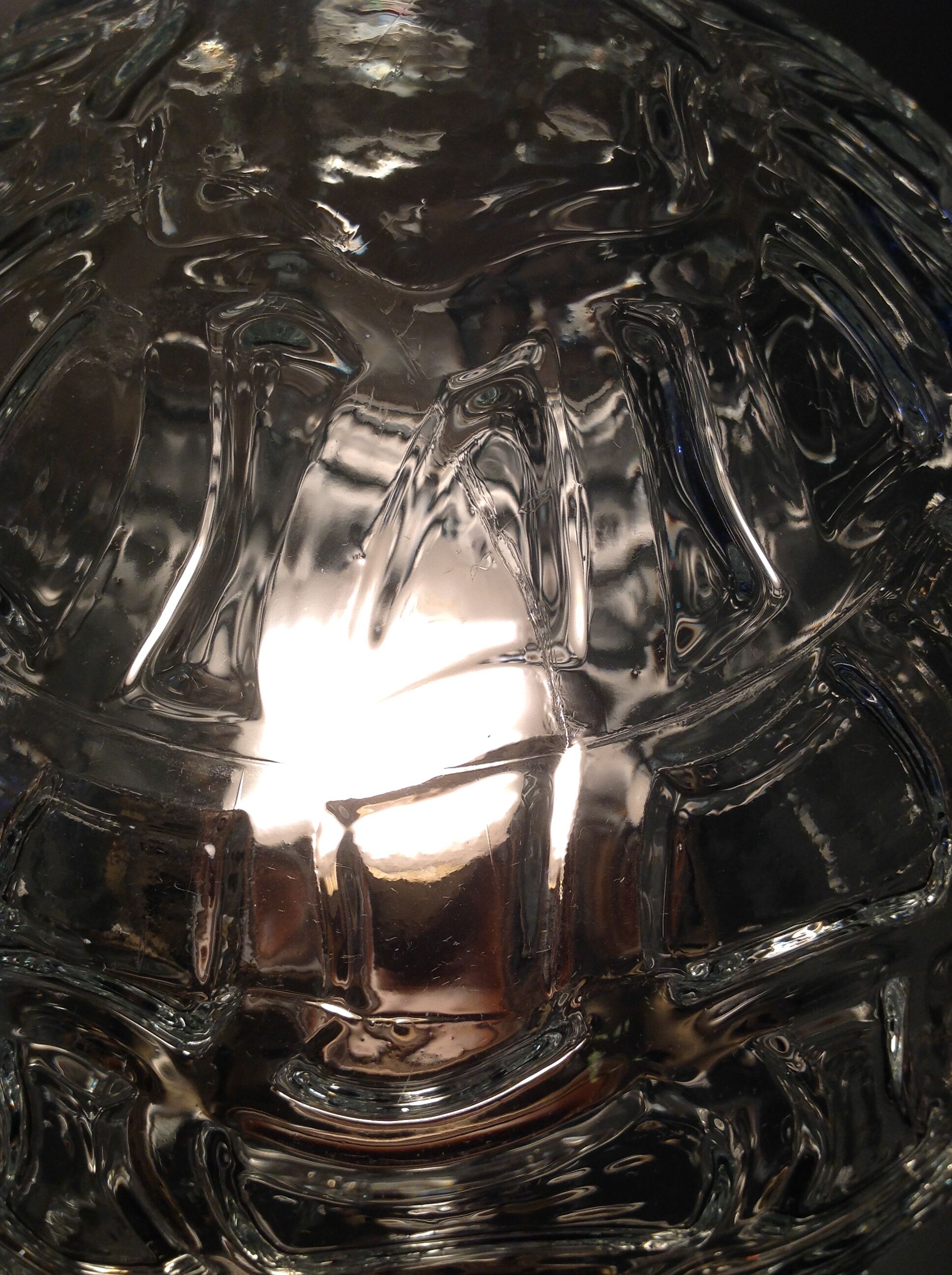 Structured glass globe lamp and metal-brass/ vintage 60s and 70s base