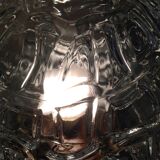 Structured glass globe lamp and metal-brass/ vintage 60s and 70s base