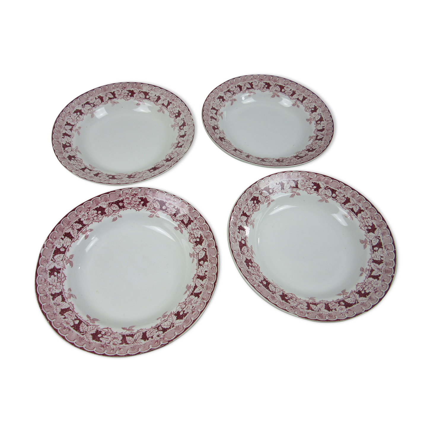 Set of 4 hollow plates model Murier Saint Amand and Hamage