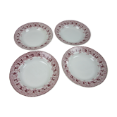 Ensemble de 4 assiettes creuses modèle Murier Saint Amand et Hamage