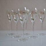 6 champagne flutes Perrier Jouet model Belle Époque by Emile Gallé