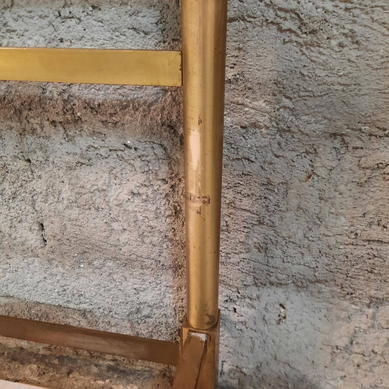 60s/70s bed design Luciano Frigerio in gilded brass