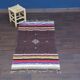Moroccan Berber rug handmade in brown cotton 90 x 180 cm