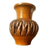Wooden vase with bark