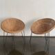 Paire de fauteuils de salon en rotin