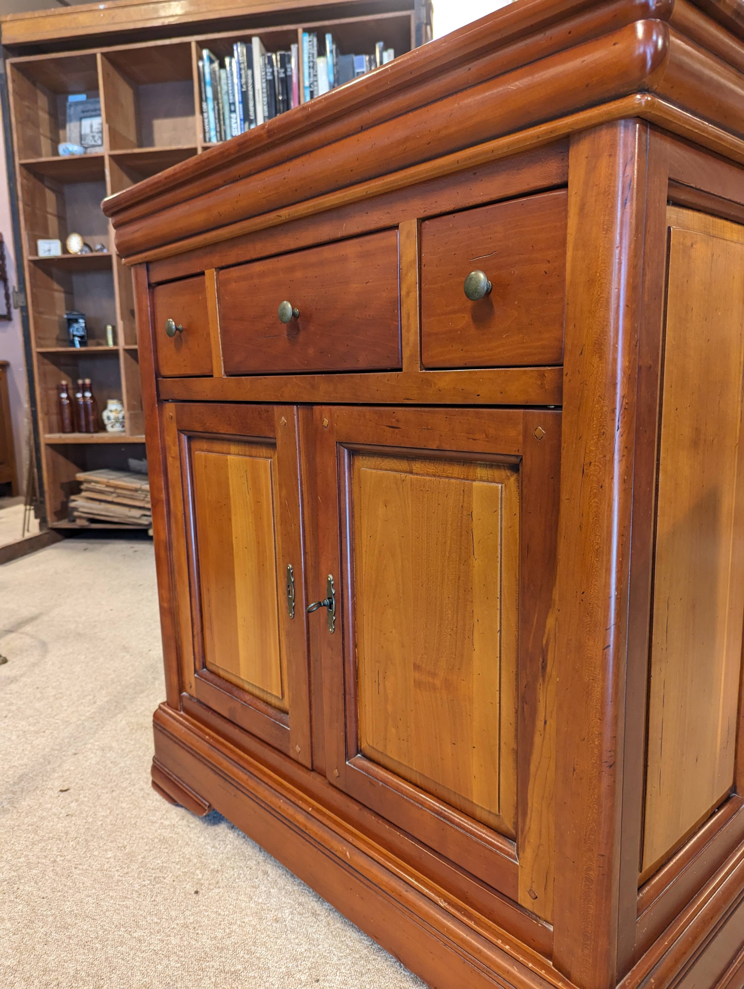 Small Louis Philippe style cherry wood sideboard