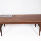 Coffee table in rosewood with blue tiles by Johannes Andersen and Silkeborg Furniture, 1960s