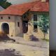 Country house with chickens, oil on canvas signed Perrot.