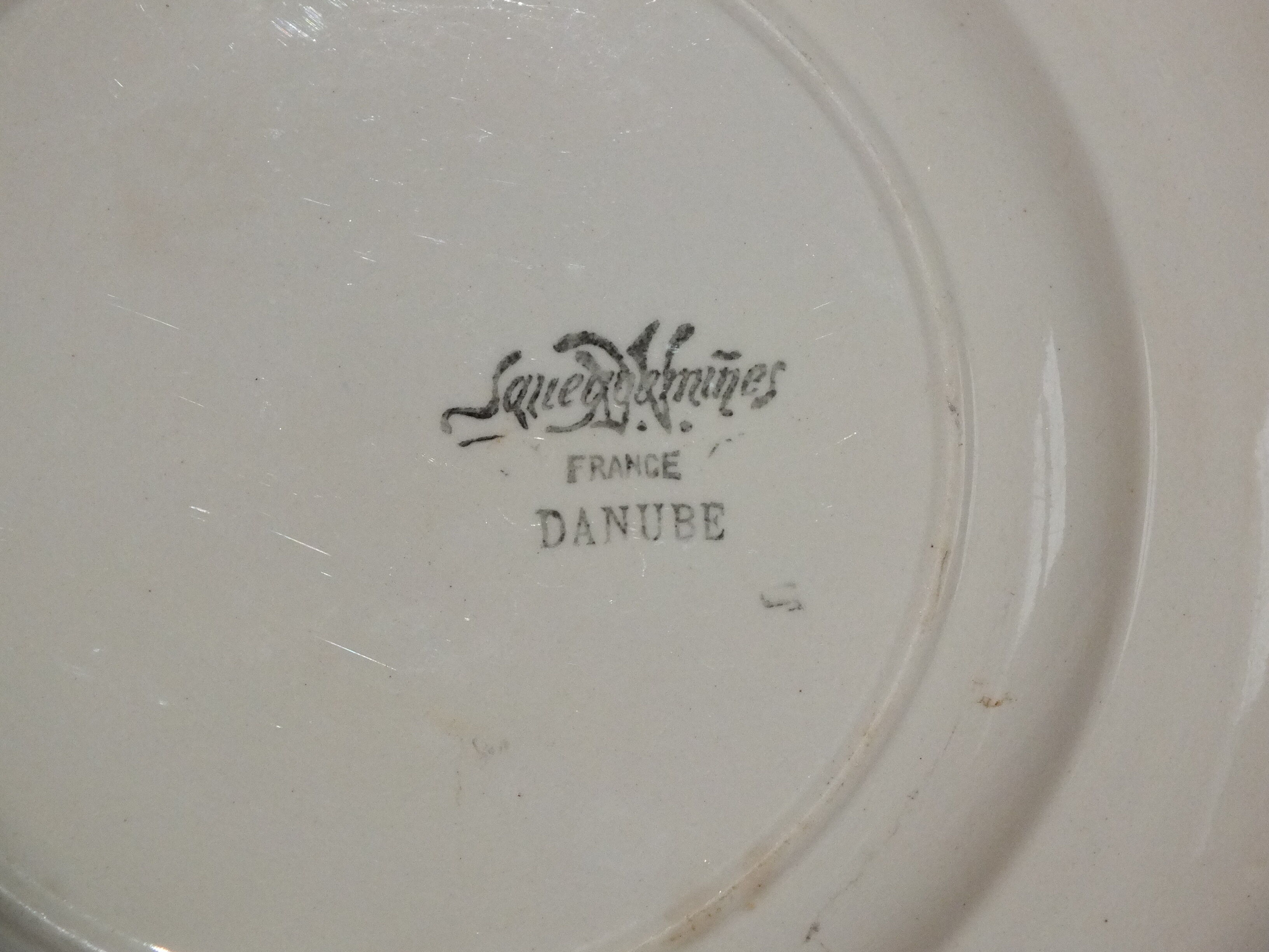 Duo d'assiettes plates Sarreguemines service Danube