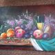 Nature morte fruits tableau peinture huile toile signée manoukian