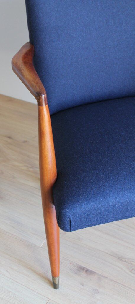 Scandinavian 60's navy blue armchair