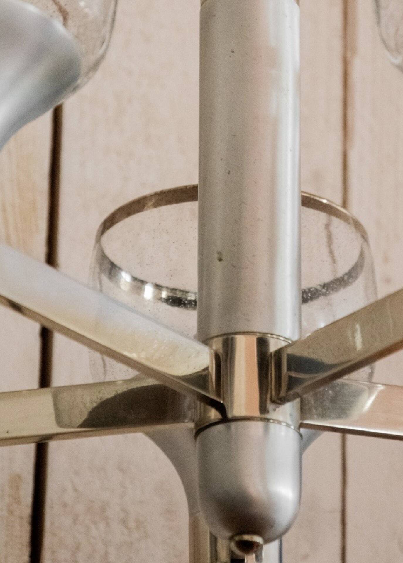 Lustre 5 branches en aluminium brossé