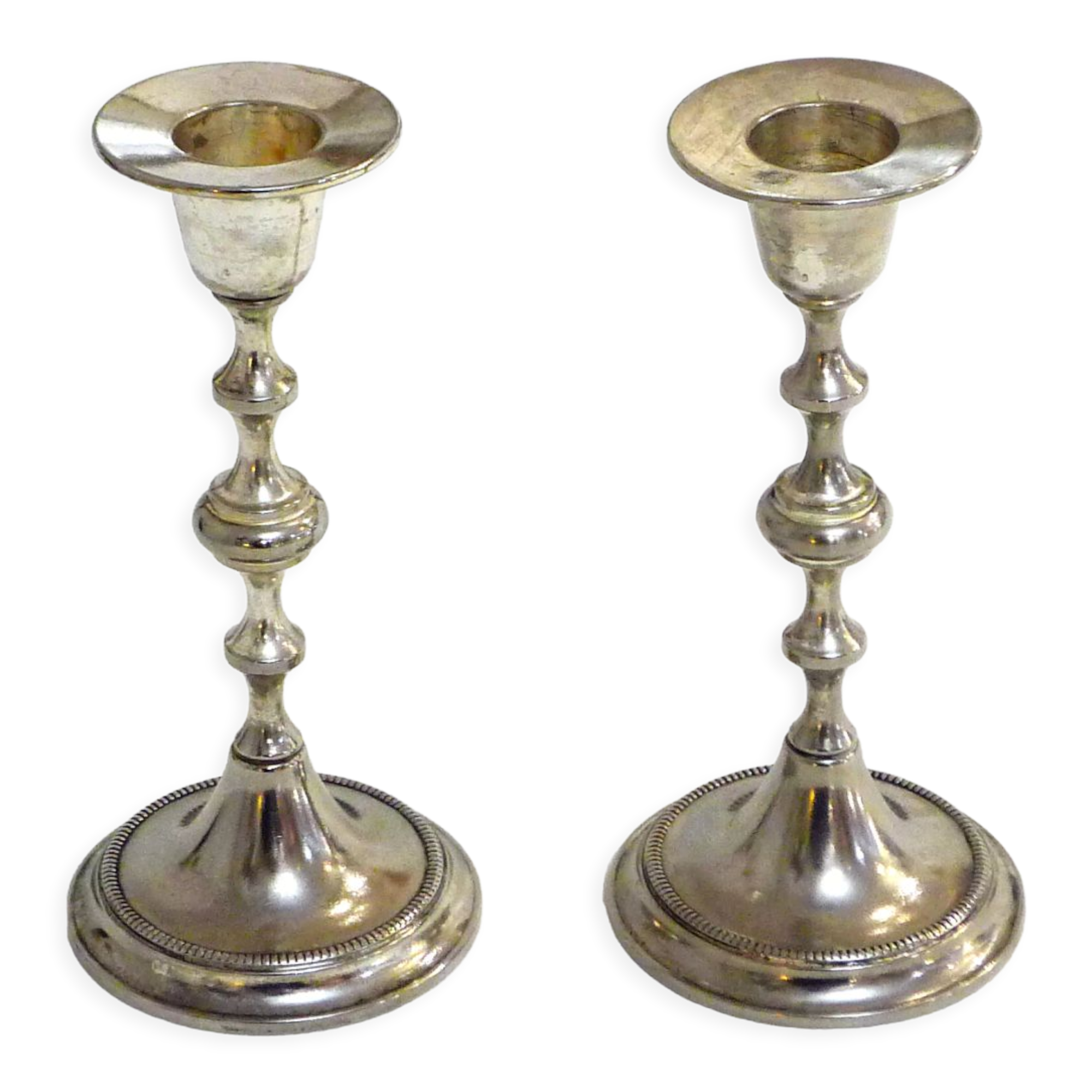 Pair of metal candle holders