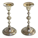 Pair of metal candle holders