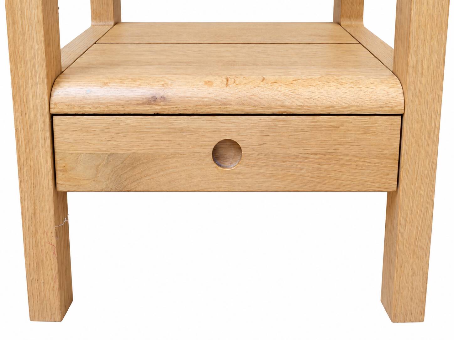Habitat Radius bedside table in oak, design by Simon Pengelly.