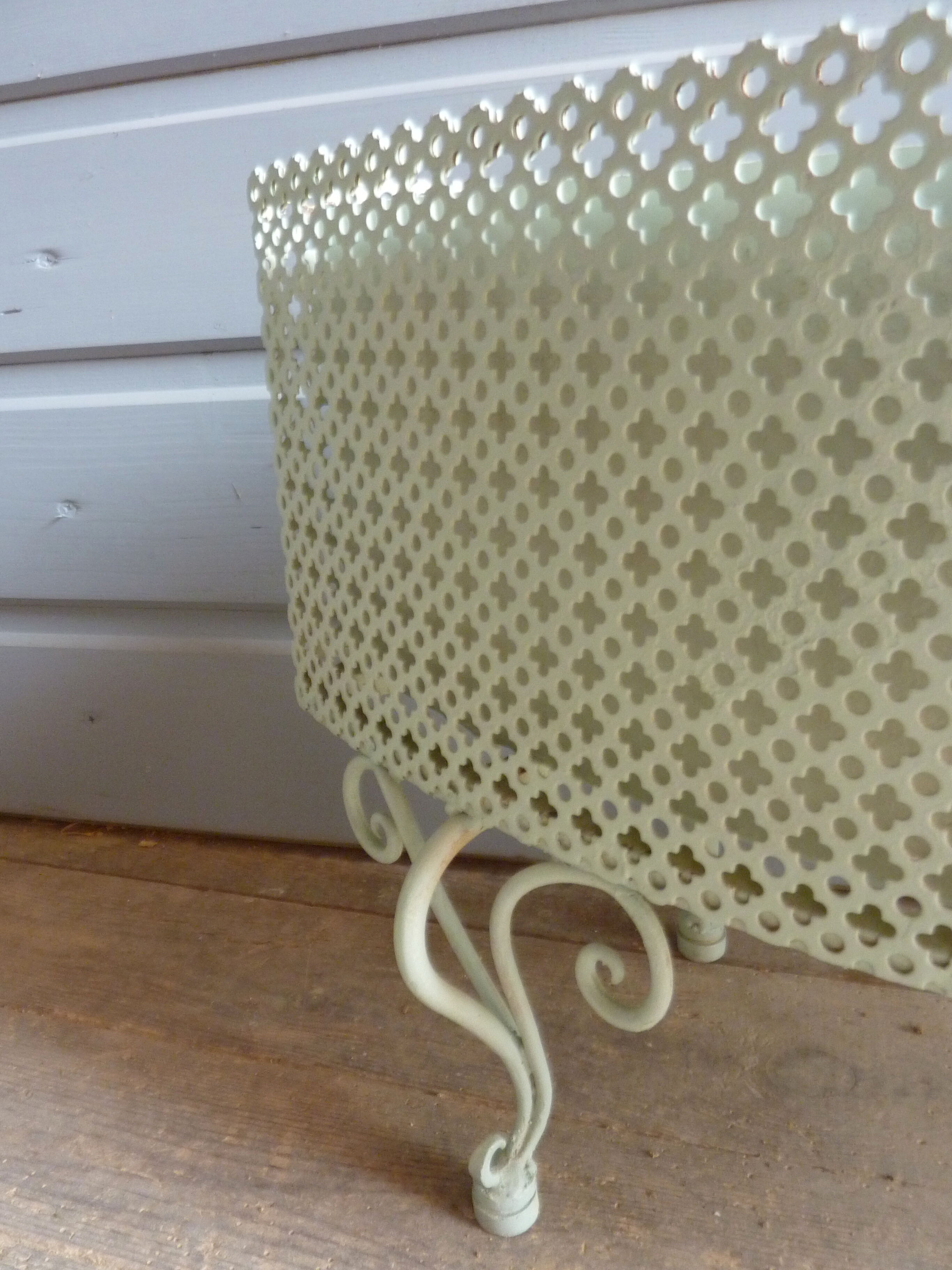 Perforated metal planter from the 1950s
