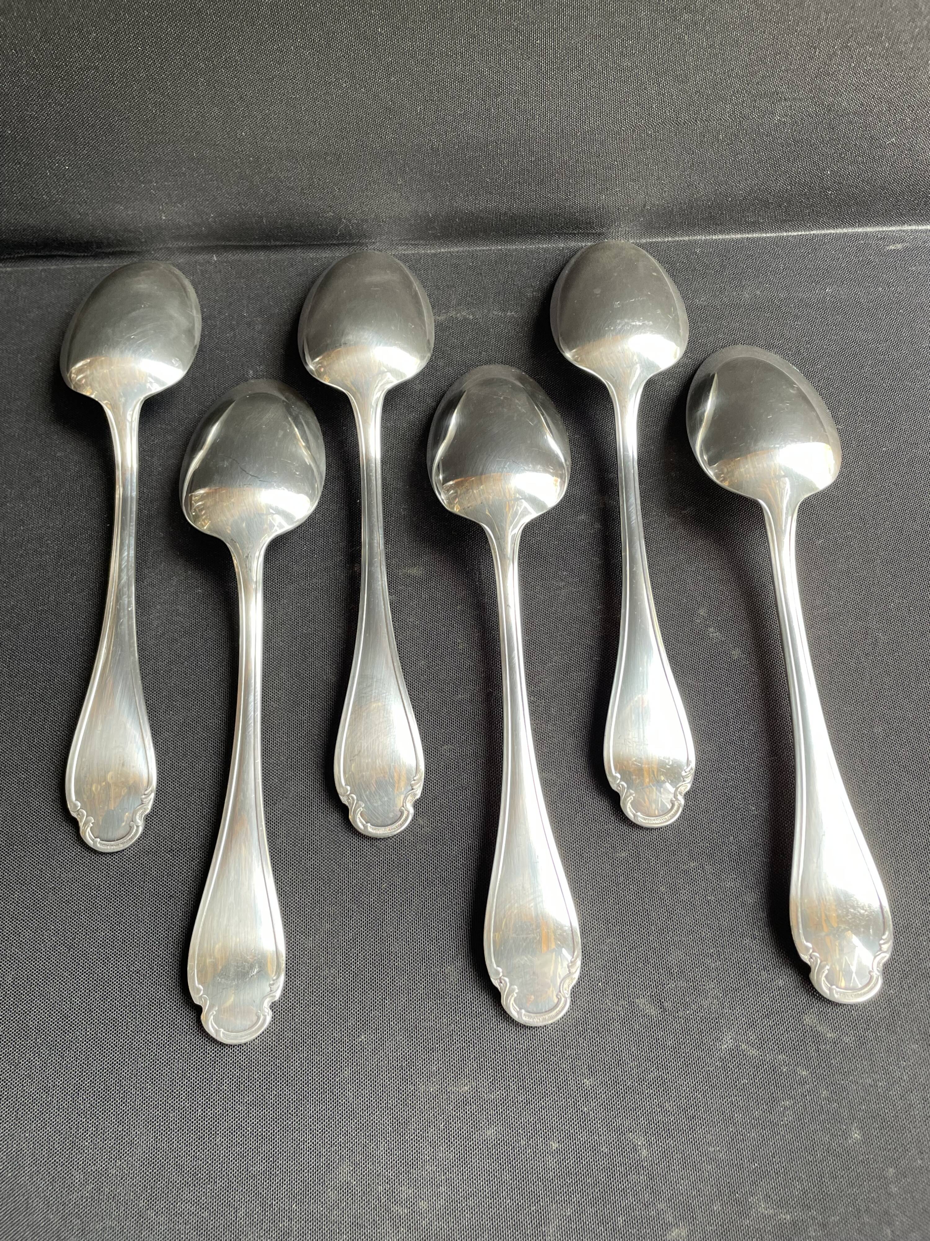6 Christofle Pompadour Table Spoons