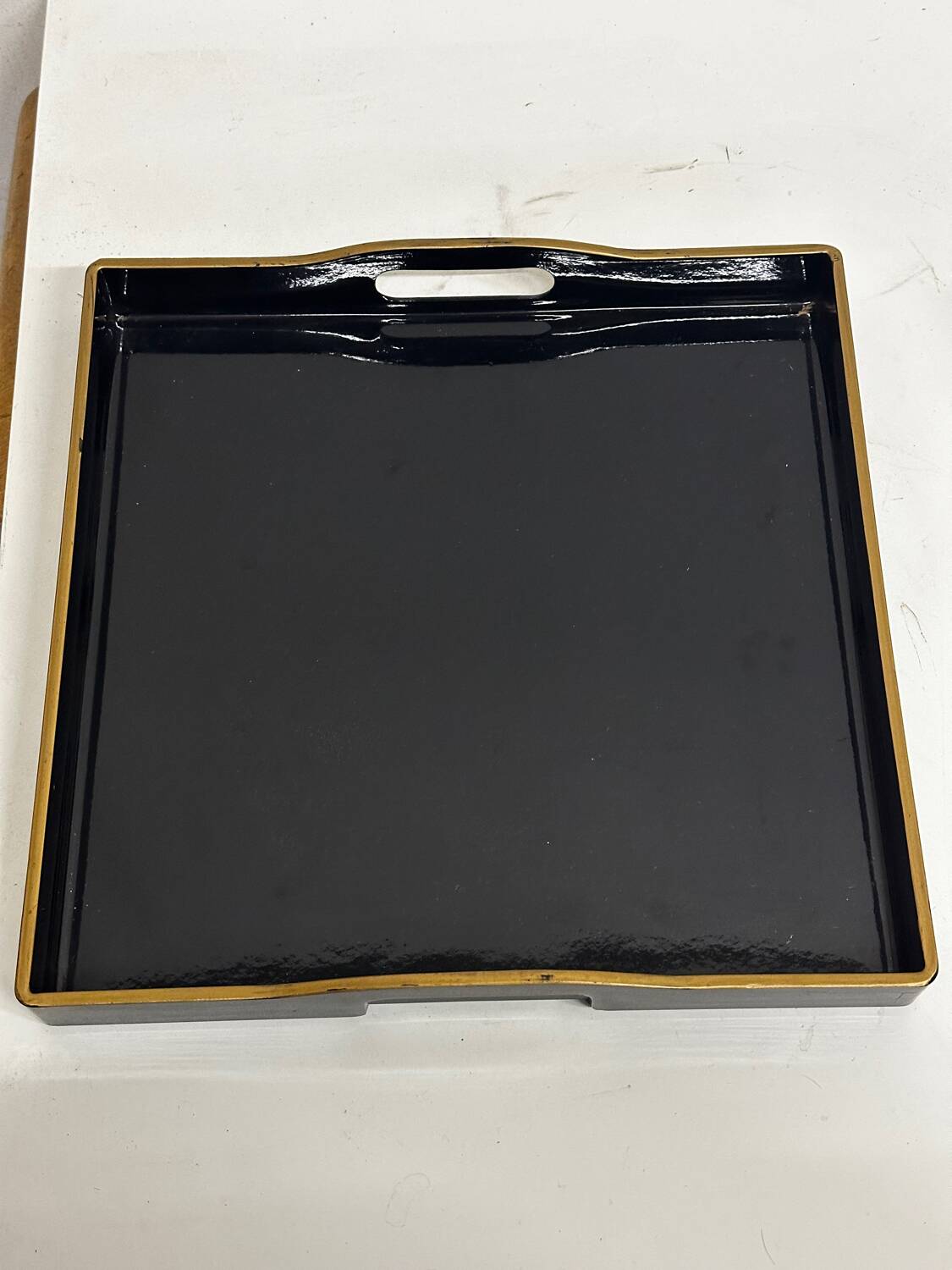 Vintage japanese lacquered wood tray - 29/29 cm