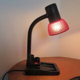 Red and black desk lamp with storage 80s era Memphis