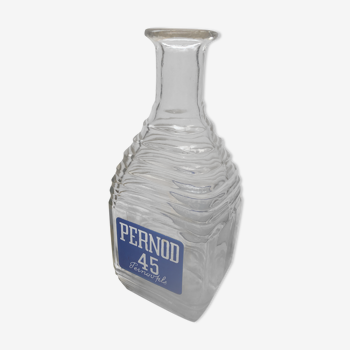 Old carafe pernod 45 glass molded vintage advertising object