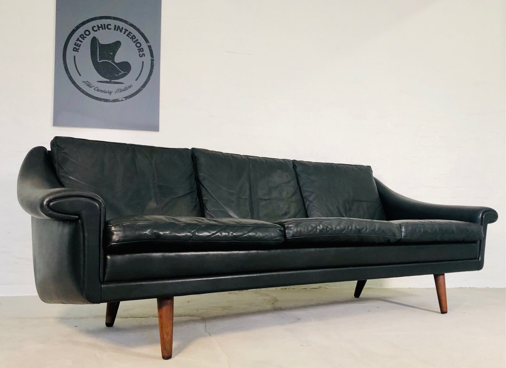 Vintage danish mid century aage christiansen 3 person "matador" sofa