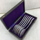6 antique dessert forks, in silver with hallmark.