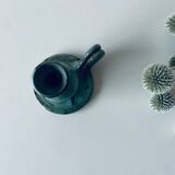 Candle holder in enamelled and signed stoneware