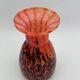 Vase verre moucheté orange et brun, style Clichy