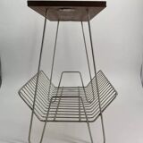 Vintage teak and metal Mid Century magazine rack