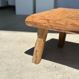 table basse en teck blond quadripode