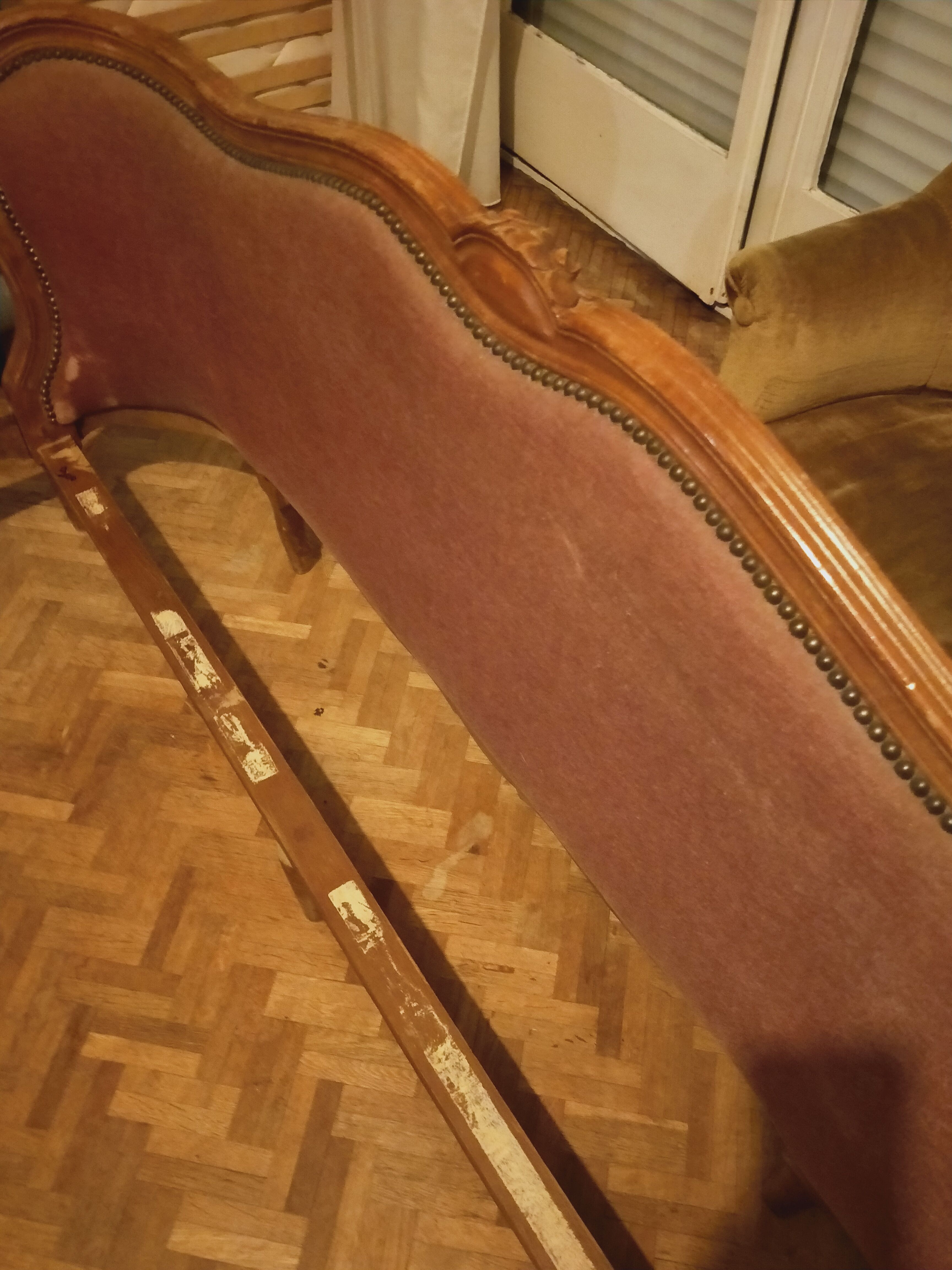 Pink velvet padded basket bed