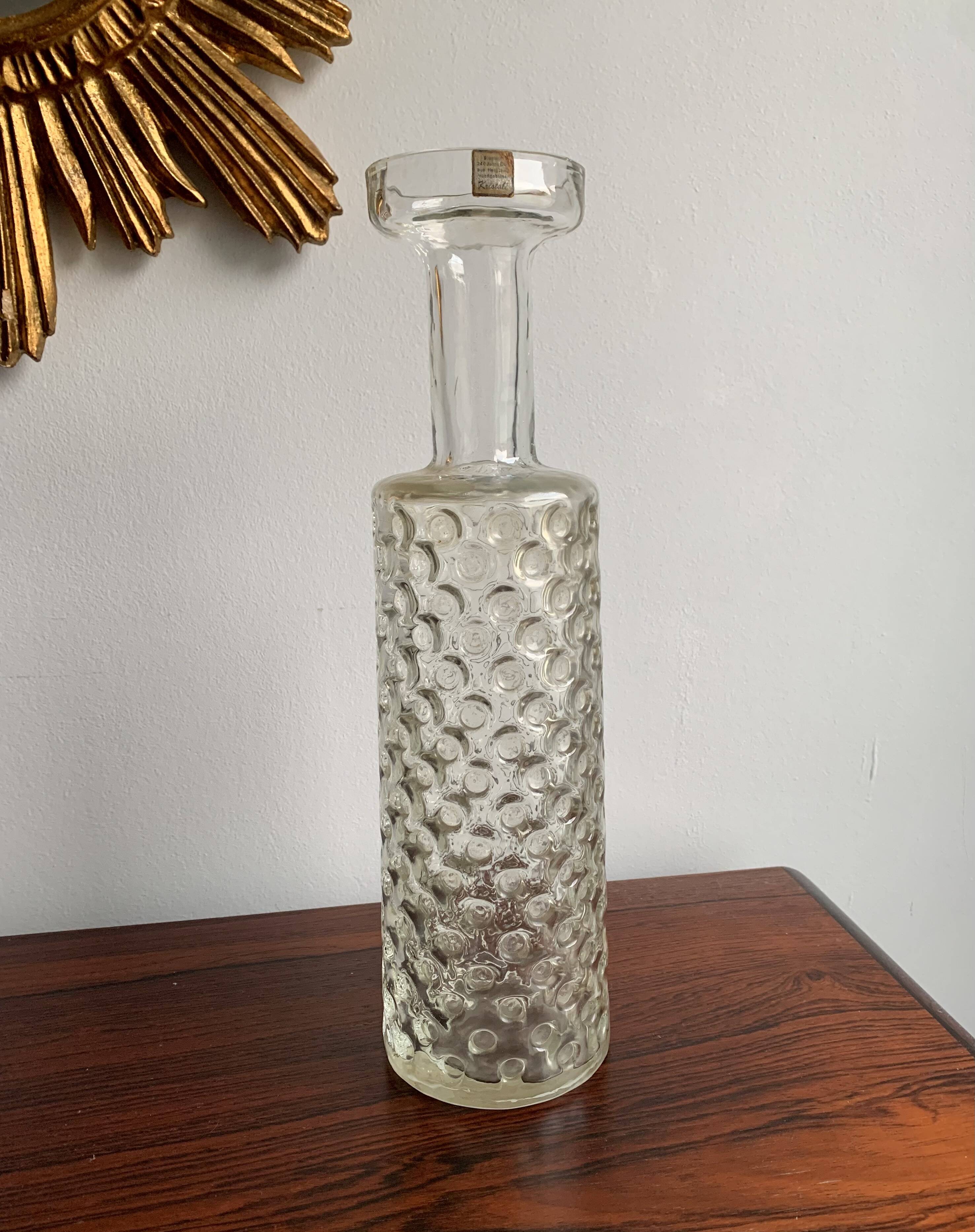 Vintage Textured Glass Vase, 1960s–1970s